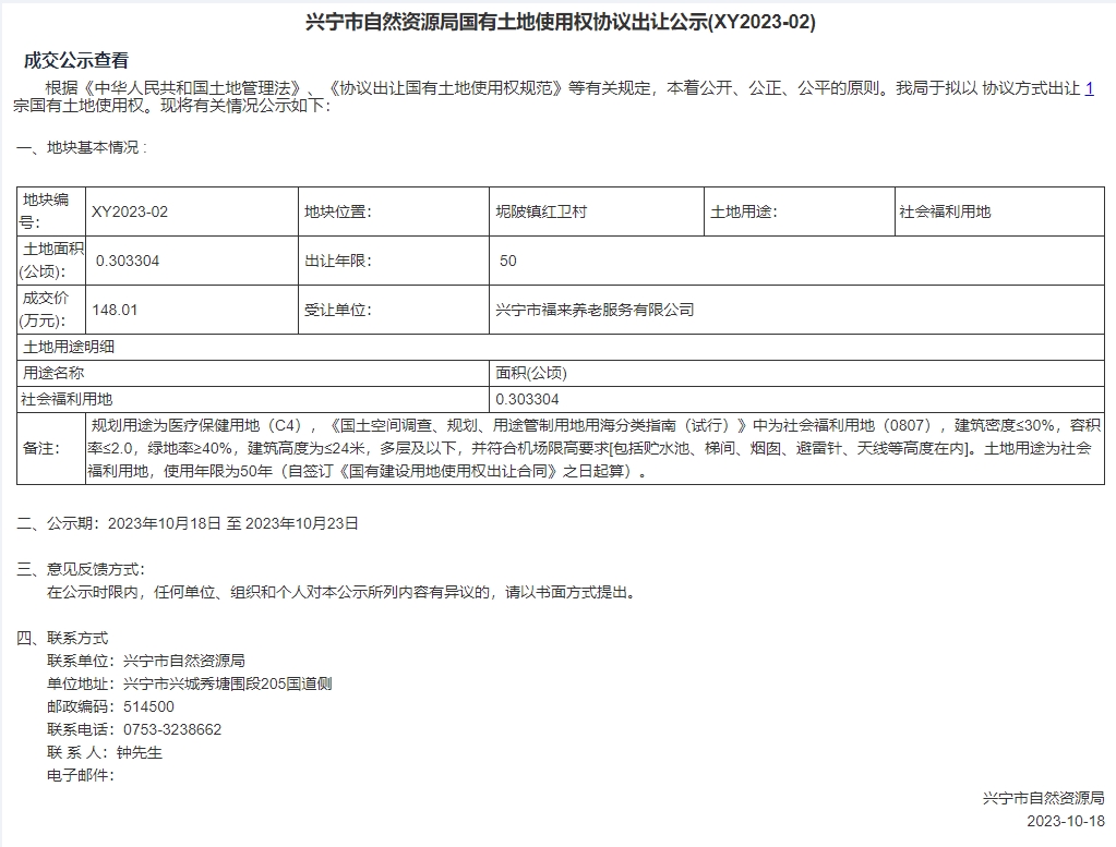 时光直播
自然资源局国有土地使用权协议出让公示(XY2023-02).jpg